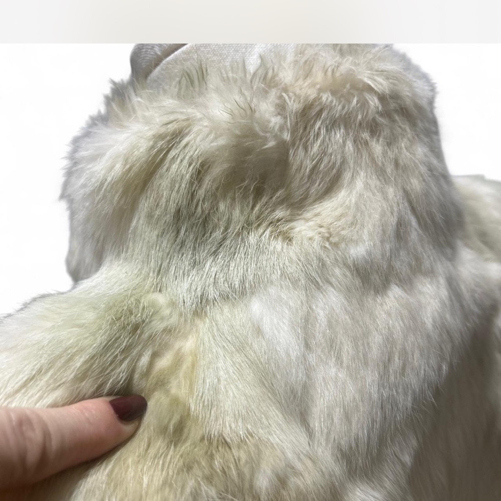 Vintage Genuine Fur Coat in White & Blond Hues Woman's Oversized Small - Picture 5 of 11